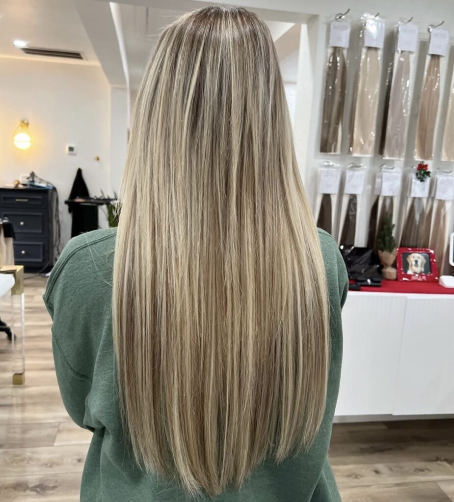 straight dirty blonde extensions dallas texas hair by chloe besch